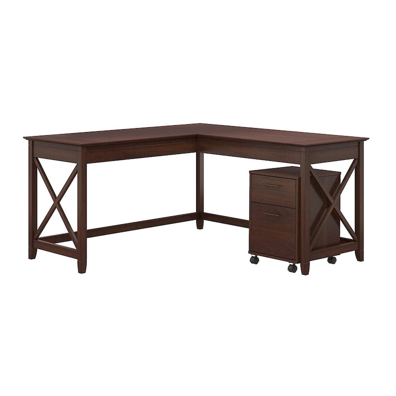 Bureau d'angle en L de 60" avec classeur mobile pour bureau à domicile