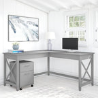 Bureau d'angle en L de 60" avec classeur mobile pour bureau à domicile