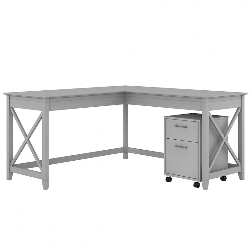 Bureau d'angle en L de 60" avec classeur mobile pour bureau à domicile