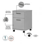 Bureau d'angle en L de 60" avec classeur mobile pour bureau à domicile