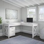 Bureau d'angle en L de 60" avec classeur mobile pour bureau à domicile