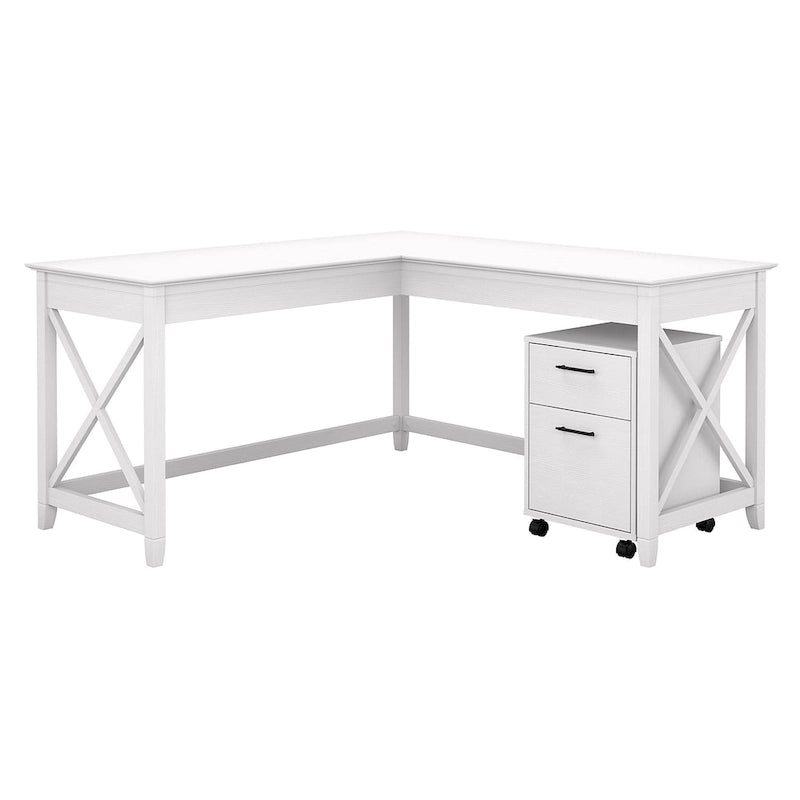 Bureau d'angle en L de 60" avec classeur mobile pour bureau à domicile