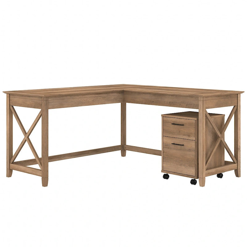 Bureau d'angle en L de 60" avec classeur mobile pour bureau à domicile