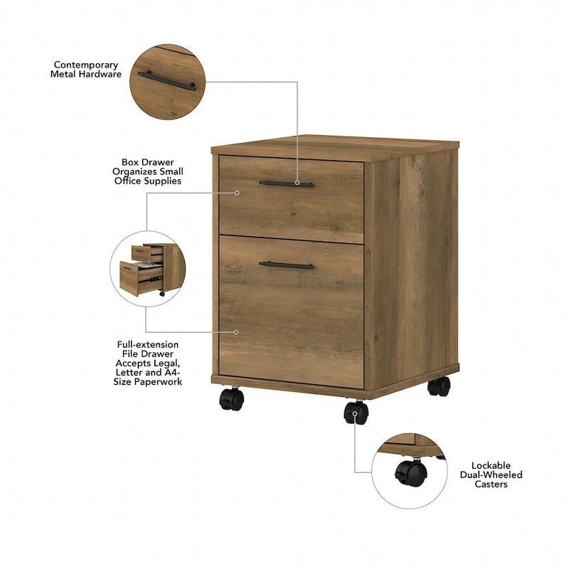 Bureau d'angle en L de 60" avec classeur mobile pour bureau à domicile