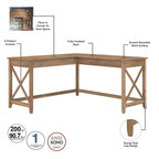 Bureau d'angle en L de 60" avec classeur mobile pour bureau à domicile
