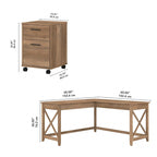 Bureau d'angle en L de 60" avec classeur mobile pour bureau à domicile