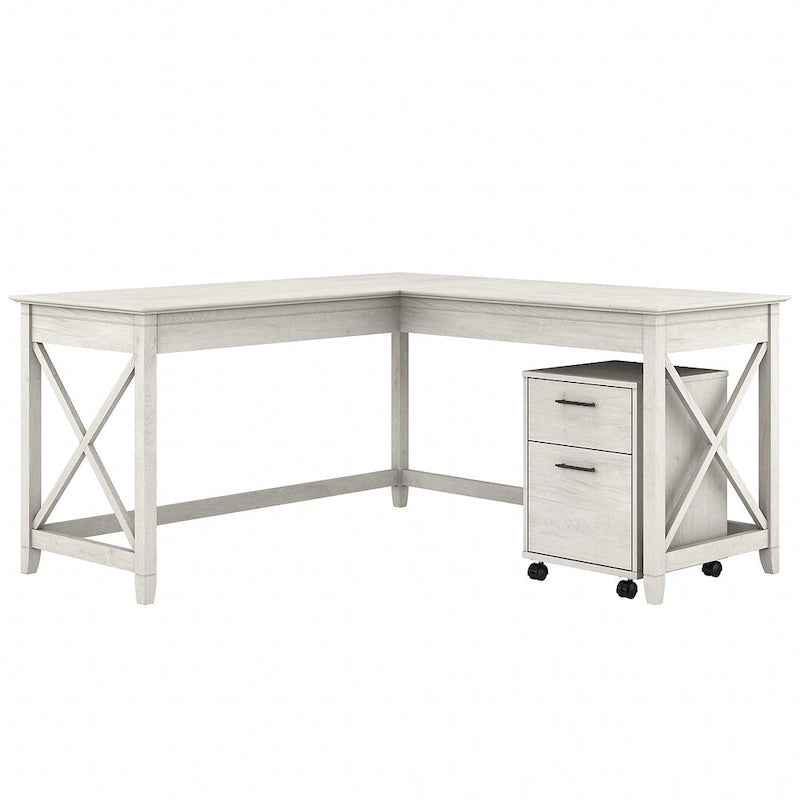 Bureau d'angle en L de 60" avec classeur mobile pour bureau à domicile