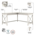 Bureau d'angle en L de 60" avec classeur mobile pour bureau à domicile