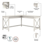 Bureau d'angle en L de 60" avec classeur mobile pour bureau à domicile