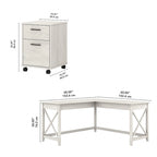 Bureau d'angle en L de 60" avec classeur mobile pour bureau à domicile
