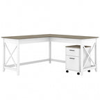 Bureau d'angle en L de 60" avec classeur mobile pour bureau à domicile