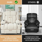 Fauteuil inclinable releveur électrique pour personnes âgées, fauteuils releveurs en tissu avec repose-pieds étendu, avec 2 porte-gobelets, poches latérales, télécommande