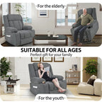 Fauteuil inclinable releveur électrique pour personnes âgées, fauteuils releveurs en tissu avec repose-pieds étendu, avec 2 porte-gobelets, poches latérales, télécommande