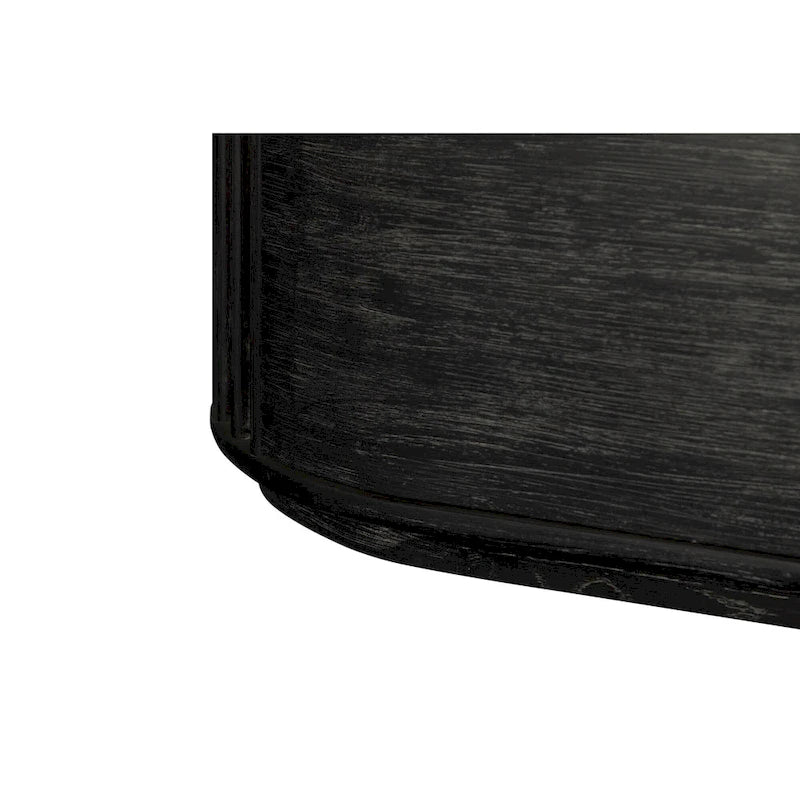 Commode moderne noire en acacia à 6 tiroirs avec poignées dorées