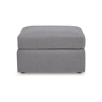 Grand pouf ottoman gris foncé avec tissu de performance anti-taches