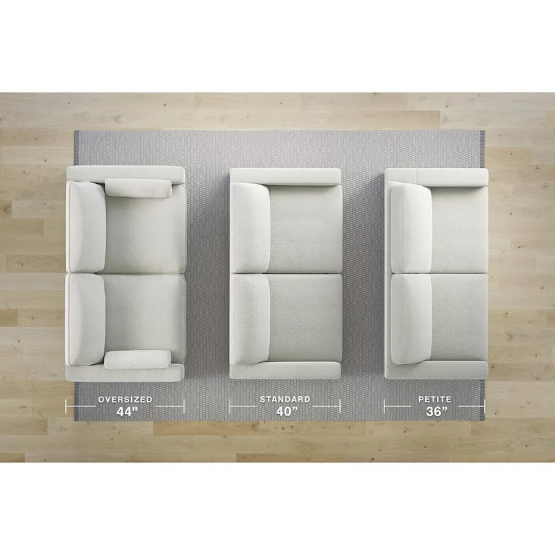 Grand pouf ottoman gris foncé avec tissu de performance anti-taches