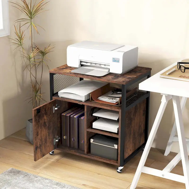Meuble Classeur Mobile sur Roulettes avec Station de Charge Intégrée – Capacité de 104 kg