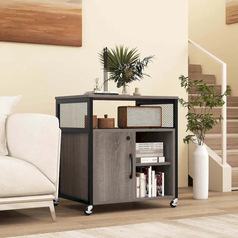 Meuble Classeur Mobile sur Roulettes avec Station de Charge Intégrée – Capacité de 104 kg