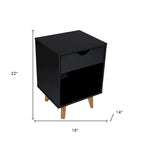 Table de Chevet ou Table d'Appoint Moderne en Bois avec 2 Tiroirs, 61 cm
