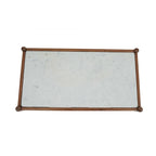 Table basse en marbre véritable avec base en noyer massif