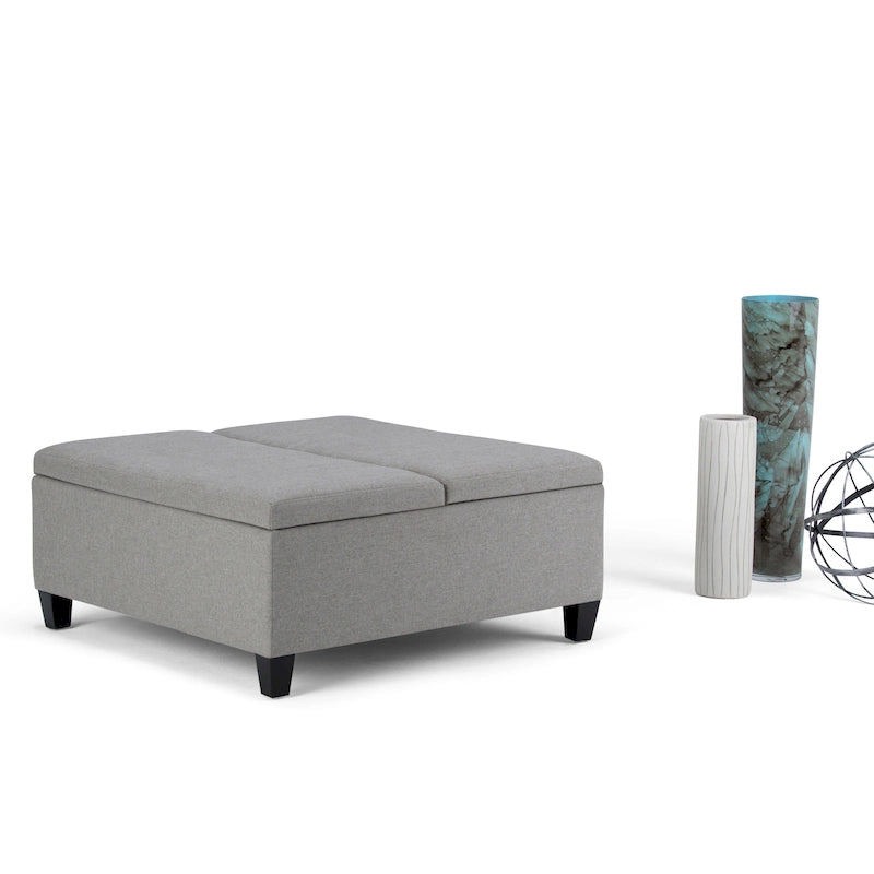 Pouf de table carré de 36 pouces – Style contemporain, similicuir végétalien