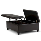 Pouf de table carré de 36 pouces – Style contemporain, similicuir végétalien