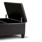 Pouf de table carré de 36 pouces – Style contemporain, similicuir végétalien