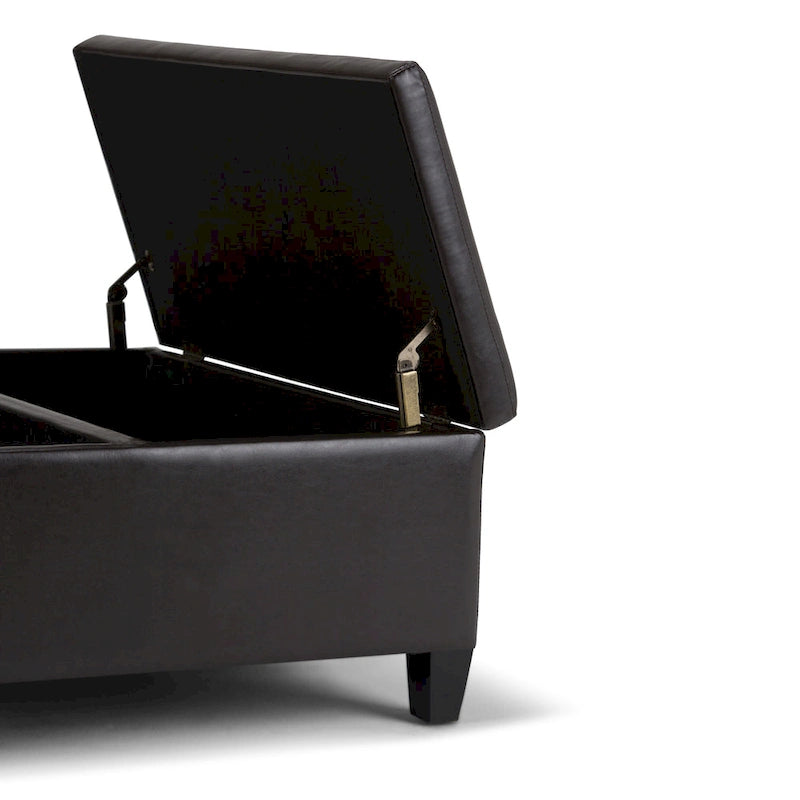 Pouf de table carré de 36 pouces – Style contemporain, similicuir végétalien