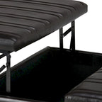 Pouf de table carré de 36 pouces – Style contemporain, similicuir végétalien