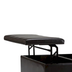 Pouf de table carré de 36 pouces – Style contemporain, similicuir végétalien