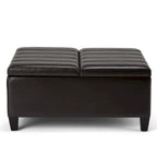 Pouf de table carré de 36 pouces – Style contemporain, similicuir végétalien