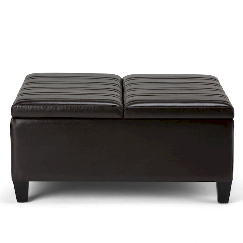Pouf de table carré de 36 pouces – Style contemporain, similicuir végétalien
