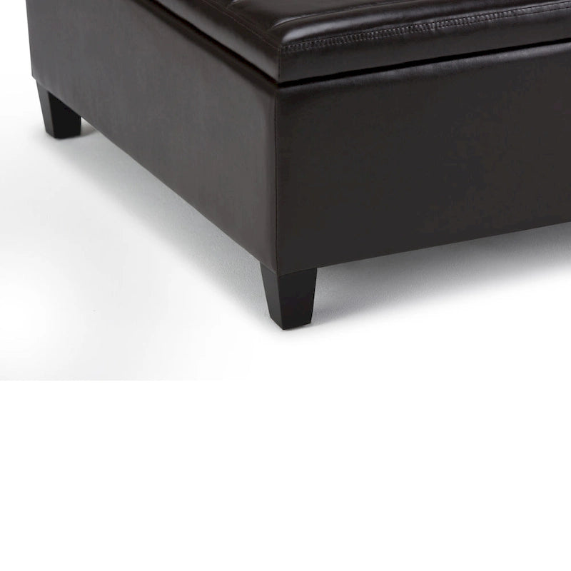 Pouf de table carré de 36 pouces – Style contemporain, similicuir végétalien