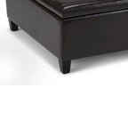 Pouf de table carré de 36 pouces – Style contemporain, similicuir végétalien