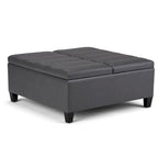 Pouf de table carré de 36 pouces – Style contemporain, similicuir végétalien