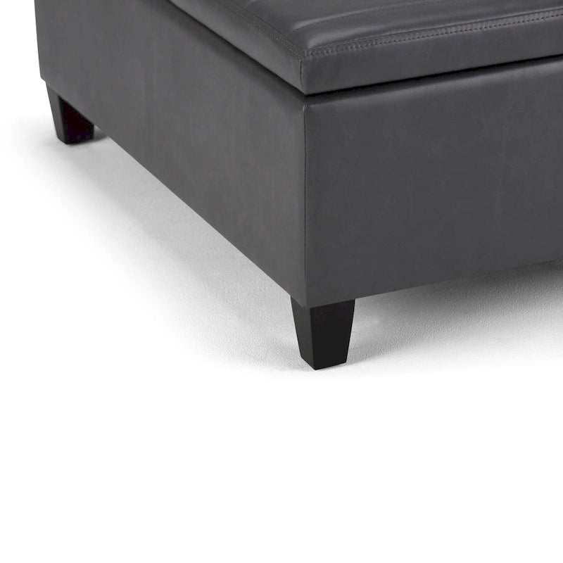 Pouf de table carré de 36 pouces – Style contemporain, similicuir végétalien