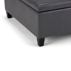 Pouf de table carré de 36 pouces – Style contemporain, similicuir végétalien