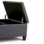 Pouf de table carré de 36 pouces – Style contemporain, similicuir végétalien