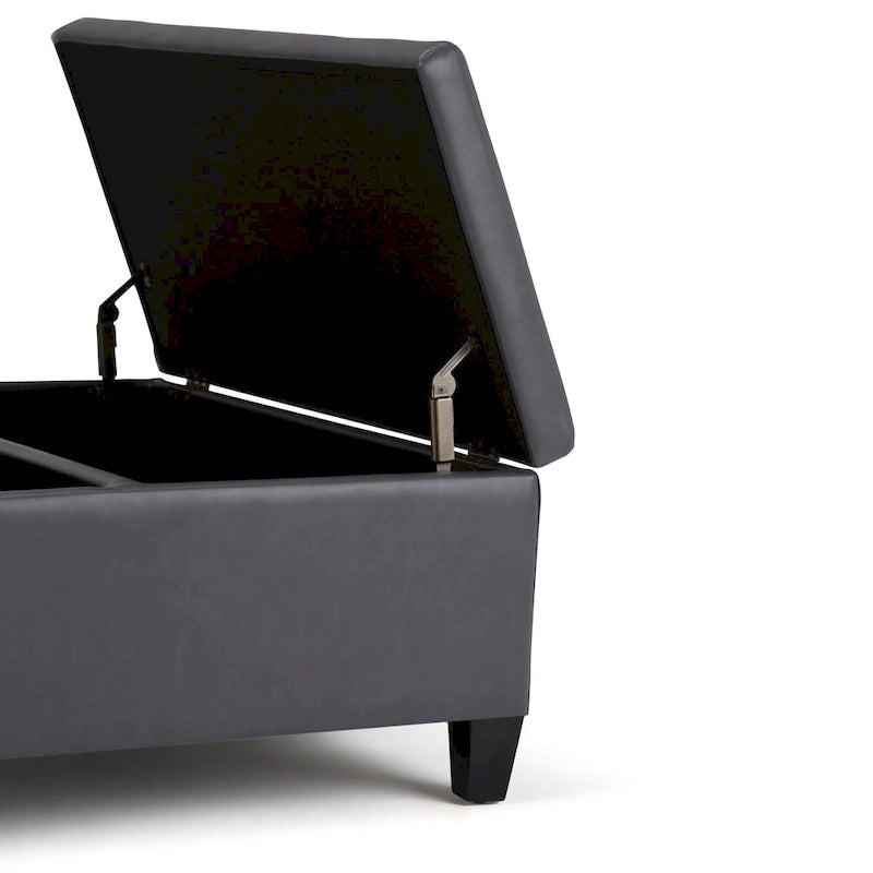 Pouf de table carré de 36 pouces – Style contemporain, similicuir végétalien