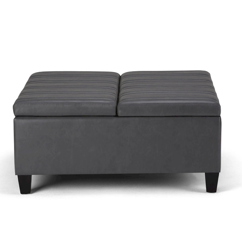 Pouf de table carré de 36 pouces – Style contemporain, similicuir végétalien