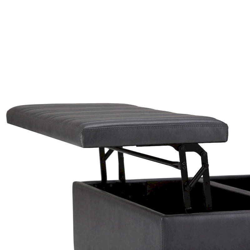 Pouf de table carré de 36 pouces – Style contemporain, similicuir végétalien