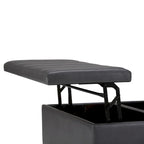 Pouf de table carré de 36 pouces – Style contemporain, similicuir végétalien