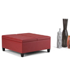 Pouf de table carré de 36 pouces – Style contemporain, similicuir végétalien