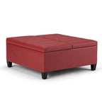 Pouf de table carré de 36 pouces – Style contemporain, similicuir végétalien