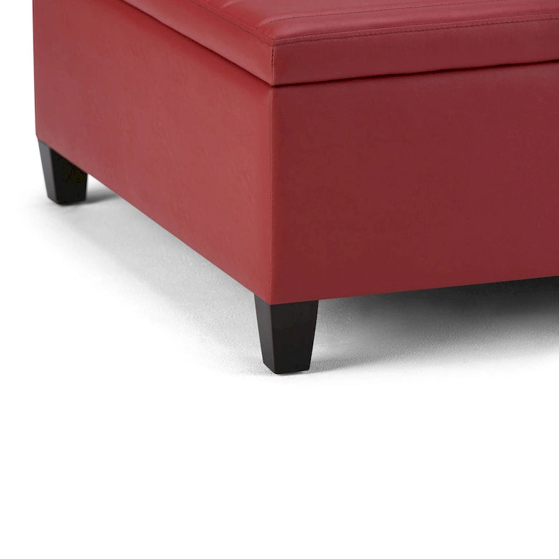 Pouf de table carré de 36 pouces – Style contemporain, similicuir végétalien
