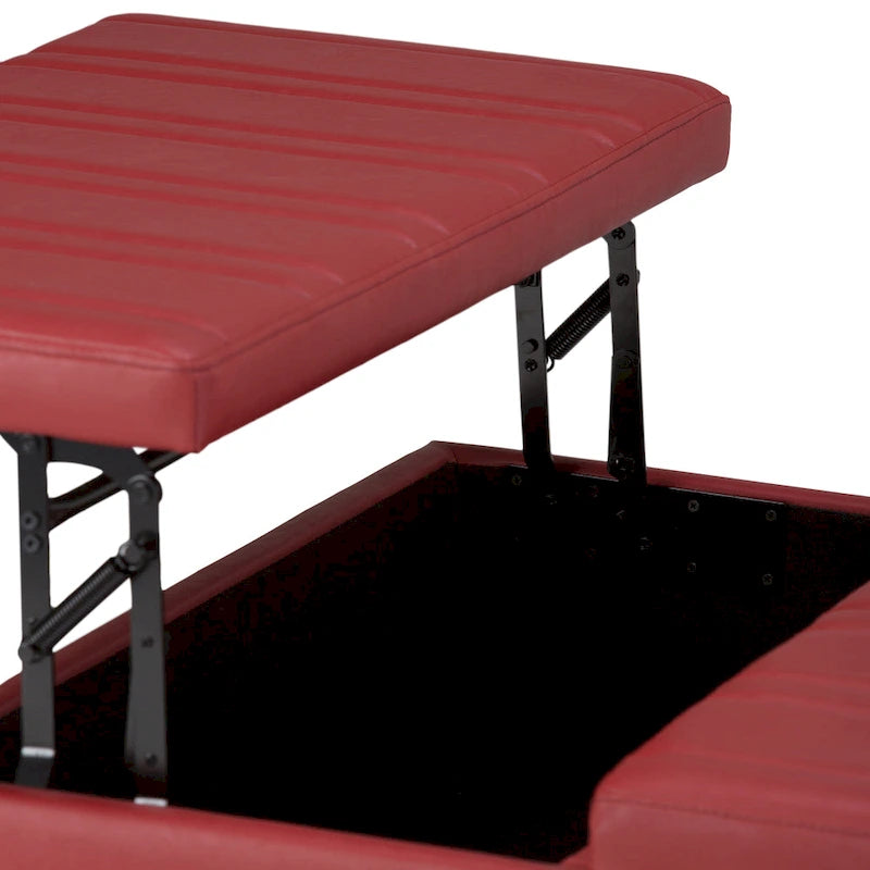 Pouf de table carré de 36 pouces – Style contemporain, similicuir végétalien