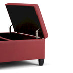 Pouf de table carré de 36 pouces – Style contemporain, similicuir végétalien
