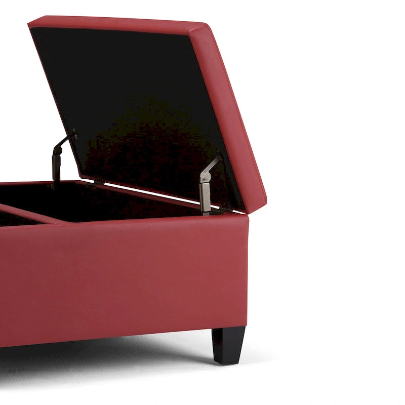 Pouf de table carré de 36 pouces – Style contemporain, similicuir végétalien