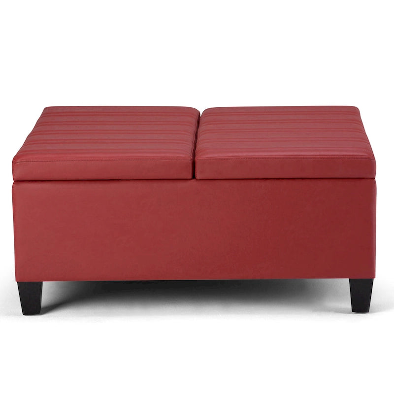 Pouf de table carré de 36 pouces – Style contemporain, similicuir végétalien