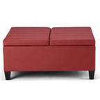 Pouf de table carré de 36 pouces – Style contemporain, similicuir végétalien